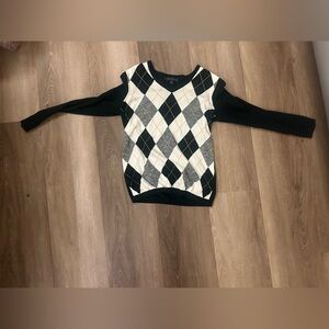 tommy hilfiger size small argyle navy blue long sleeve